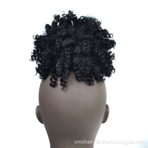 High Puff Ponytail Synthetic Hair Extensions African American Hair Ponytail Drawstring Kinky Curly Donut Chignon ALL Colors